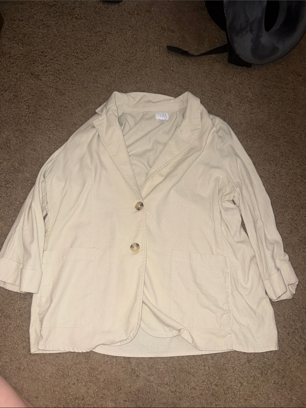 Time and Tru Cream Lightweight Blazer